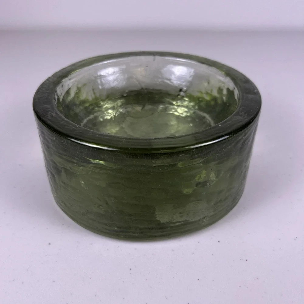 Pottery Barn recycled glass pillar holder Mexican Glass